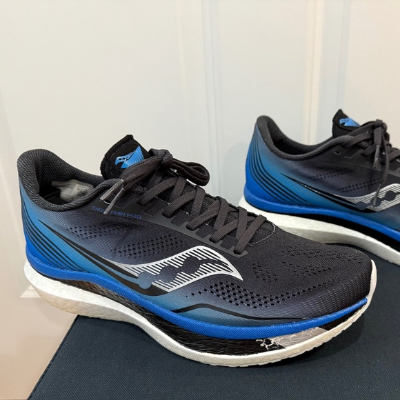 Saucony Endorphin Pro Future Blue Black Carbon Plate Running Shoes Men's 11 - Picture 1 of 7